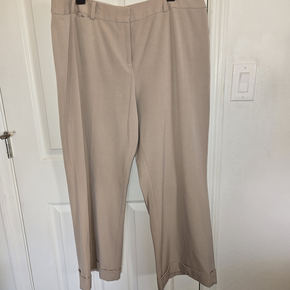 Lane Bryant Beige Wide-Leg Pants